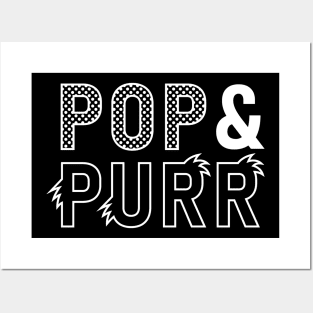 Pop & Purr Logo (White) Posters and Art